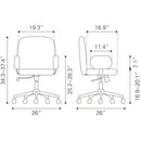 Zuo Lionel 109528 Office Chair - Beige IMAGE 11