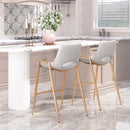 Zuo Desi 109553 Counter Stool - White & Gold IMAGE 8