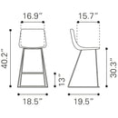 Zuo Adele 109502 Barstool - Orange & Gold IMAGE 10