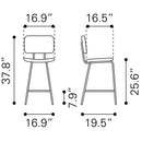 Zuo Boston 109504 Counter Stool - Vintage Black IMAGE 10