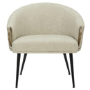 !nspire Zita 403-668IV Accent Chair - Vintage Ivory Faux Leather and Black and Aged Gold IMAGE 5