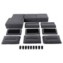 Coaster Furniture Caspian 509540 Upholstered Curved Arm Chaise Sectional Sofa - Grey IMAGE 13
