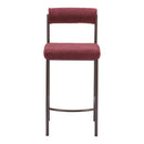 Zuo Livorno 109813 Counter Stool - Red & Bronze IMAGE 3