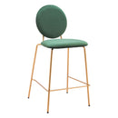 Zuo Odessa 109805 Counter Stool - Green & Gold IMAGE 1