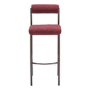 Zuo Livorno 109814 Barstool - Red & Bronze IMAGE 3