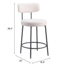 Zuo Blanca 109739 Counter Stool - Ivory IMAGE 9
