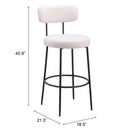 Zuo Blanca 109740 Barstool - Ivory IMAGE 9