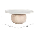 Zuo Savona 109858 Coffee Table - White & Natural IMAGE 6
