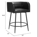 Zuo Horbat 110062 Counter Stool - Black IMAGE 8