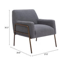 Zuo Charleston 109525 Accent Chair - Grey IMAGE 9
