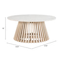 Zuo Mazara 109861 Coffee Table - White & Natural IMAGE 6