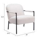 Zuo Chicago 109518 Accent Chair - Ivory IMAGE 10