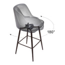 Zuo Keppel 109975 Swivel Barstool - Black & Bronze IMAGE 7