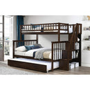 Titus Furniture T2594E Trundle Bunk Bed with Stairs (Espresso) IMAGE 1