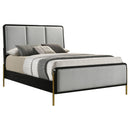 Coaster Furniture Arini 224331Q Upholstered Queen Panel Bed - Black and Grey IMAGE 3