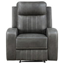 Coaster Furniture Raelynn 603193 Upholstered Track Arm Recliner - Grey IMAGE 5