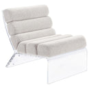 Coaster Furniture Serreta 903161 Boucle Upholstered Armless Acrylic Chair - Ivory IMAGE 1