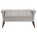 Coaster Furniture Farrah 910238 Velvet Upholstered Rolled Arm Storage Bench - Beige IMAGE 8