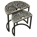 Coaster Furniture Zakiya 930195 2-piece Demilune Nesting Table Set - Black and White IMAGE 3