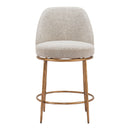 Zuo Nordhavn 110272 Swivel Counter Stool - Beige & Gold IMAGE 3