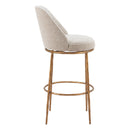 Zuo Nordhavn 110271 Swivel Barstool - Beige & Gold IMAGE 2