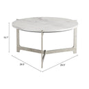 Zuo Barmas 110255 Coffee Table - White & Silver IMAGE 8