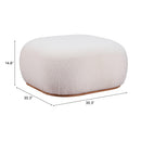 Zuo Azua 110084 Ottoman - Cream IMAGE 7