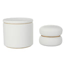 !nspire Cecily 402-951IV 2 pc Round Ottoman w/Storage - Ivory Boucle IMAGE 1
