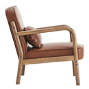 !nspire Fani 403-926SD Accent Chair, Faux Leather - Saddle and Walnut IMAGE 4