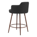 Zuo Kono 110375 Swivel Counter Stool - Black & Walnut IMAGE 5
