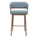 Zuo Poise 110329 Barstool - Azure Grey & Walnut IMAGE 3