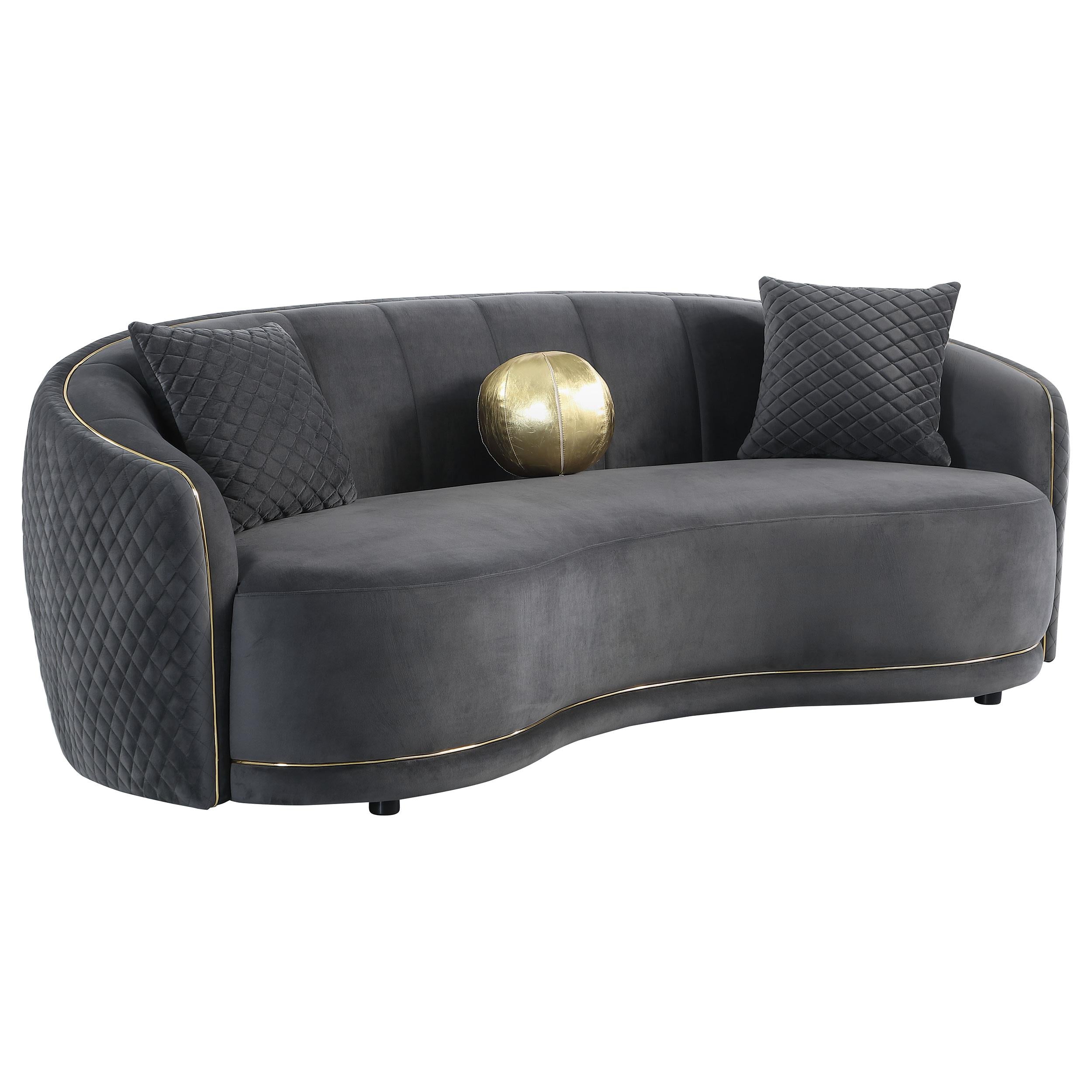 Coaster Furniture Brookside 504844 Velvet Upholstered Curved Sofa - Da