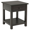 Coaster Furniture Payne 710567 1-Drawer Wood End Table with Shelf - Distressed Java IMAGE 1