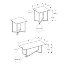 Monarch I 7974P 3Pcs Occasional Table Set - Cream Stone/Black Metal IMAGE 3