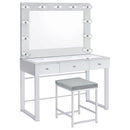 Coaster Furniture Umbridge 935933 Upholstered Square Padded Cushion Vanity Stool IMAGE 2