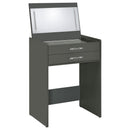 Coaster Furniture Danbury 930210 3-Drawer Makeup Vanity & Stool - Set Grey High Gloss IMAGE 5