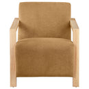 Coaster Furniture Diego 902268 Upholstered Accent Arm Chair with Wood Arms - Honey IMAGE 2