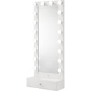 Crown Mark Luxo B4852WH-DB-SET Tall Lighted Vanity with Drawer - White IMAGE 1