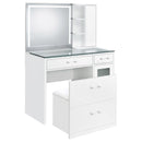 Coaster Furniture Flora 930218 2-drawer Vanity Set with LED Mirror - White High Gloss IMAGE 5