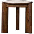 LH Imports Remix Round Side Table - Travertine RMT033 IMAGE 1
