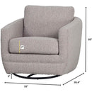 LH Imports Baltimo Swivel Glider Fabric Accent Chair FTH014S-A IMAGE 3