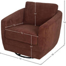 LH Imports Baltimo Swivel Glider Fabric Accent Chair FTH014S-R IMAGE 3