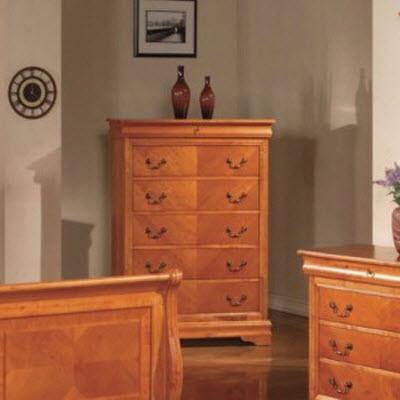 Brassex 5-Drawer Chest Augustus 96001 Oak Chest IMAGE 1