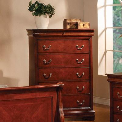 Brassex 5-Drawer Chest Augustus 96001 Cherry Chest IMAGE 1