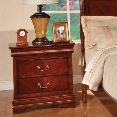 Brassex Augustus 2-Drawer Nightstand Augustus 96001 Cherry Nightstand IMAGE 1