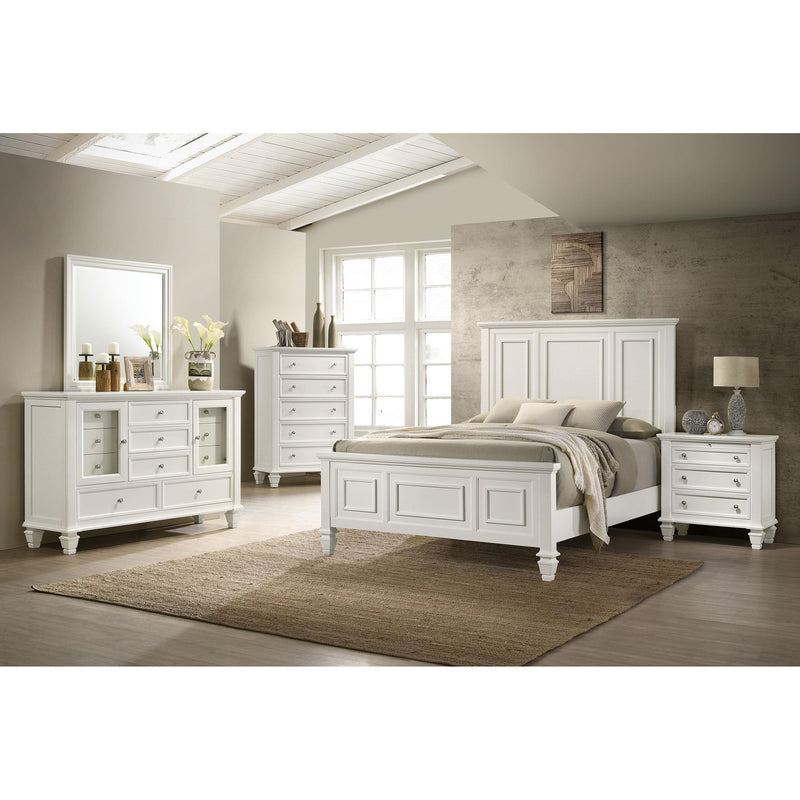  Coaster Furniture Sandy Beach 201301Q Wood Queen Panel Bed - Cream White IMAGE 5