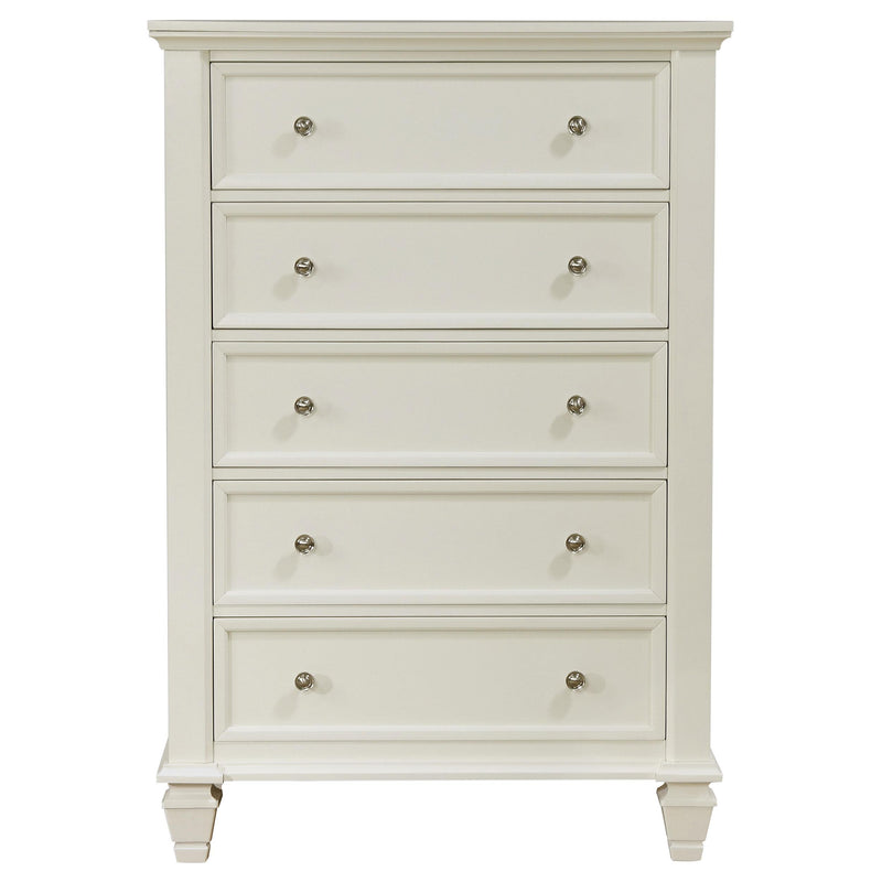 Coaster Furniture Sandy Beach 201305 5-Drawer Bedroom Chest - Cream White IMAGE 2