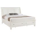  Coaster Furniture Sandy Beach 201309KE Wood Eastern King Storage Panel Bed - Cream White IMAGE 2