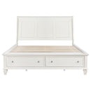  Coaster Furniture Sandy Beach 201309KE Wood Eastern King Storage Panel Bed - Cream White IMAGE 3