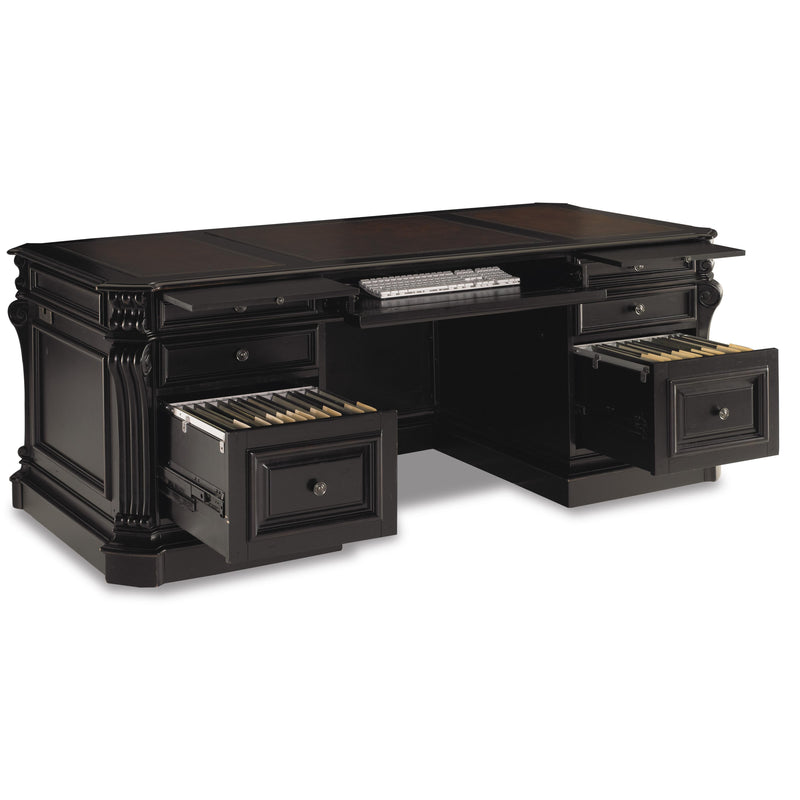 Hooker Furniture 370-10-363 Telluride 76'' Executive Desk withLeather Panels IMAGE 2